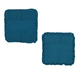 Set of 2 - Cotton Linen Solid Cushion Cover with Ruffled Flange (Size - 45x4 Cm) - Teal