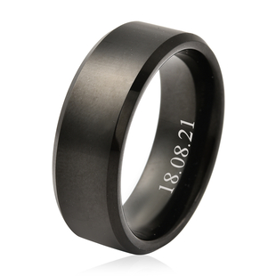 Personalised Engravable Natural TungstenSecret Message Band Ring