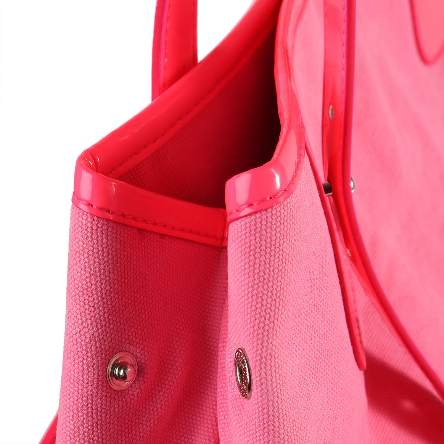 FIORUCCI Eco-Friendly Angle Printed Canvas Tote Bag with Zipper Closure (Size 39x17x31 Cm) - Neon Pink