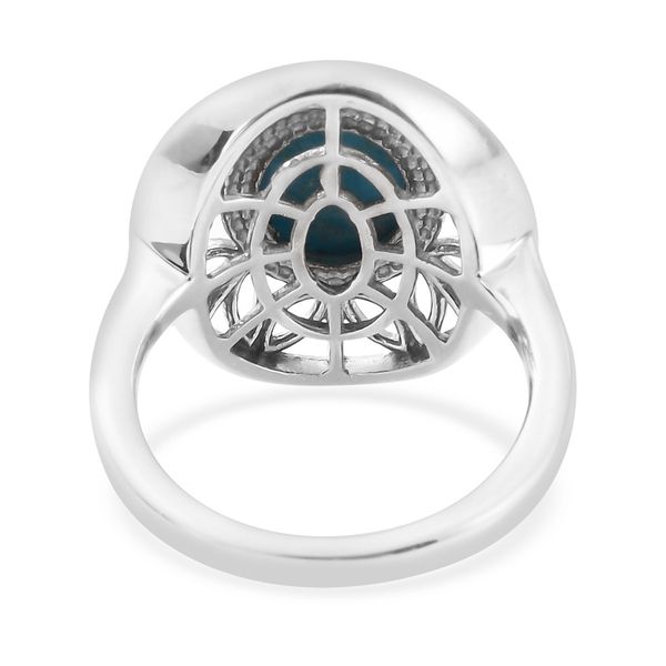 Sleeping Beauty Turquoise Solitaire Ring in Platinum Overlay Sterling Silver 2.25 ct,  Sliver Wt. 5.28 Gms  2.250  Ct.