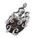 Royal Bali Collection - Ammonite Fossil Octopus Pendant in Sterling Silver, Silver wt 12.40 Gms