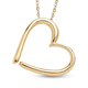 Yellow Gold Overlay Sterling Silver Heart Pendant with Chain (Size 18), Silver Wt. 4.55 Gms