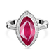 African Ruby (FF) and Diamond Ring in Platinum Overlay Sterling Silver 4.25 Ct.