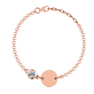Espirito Santo Aquamarine Bracelet (Size 6 with Extender) in Rose Gold Overlay Sterling Silver