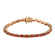 Salamanca Fire Opal and Natural Cambodian Zircon Bracelet (Size - 7.5) in Gold Overlay Sterling Silv