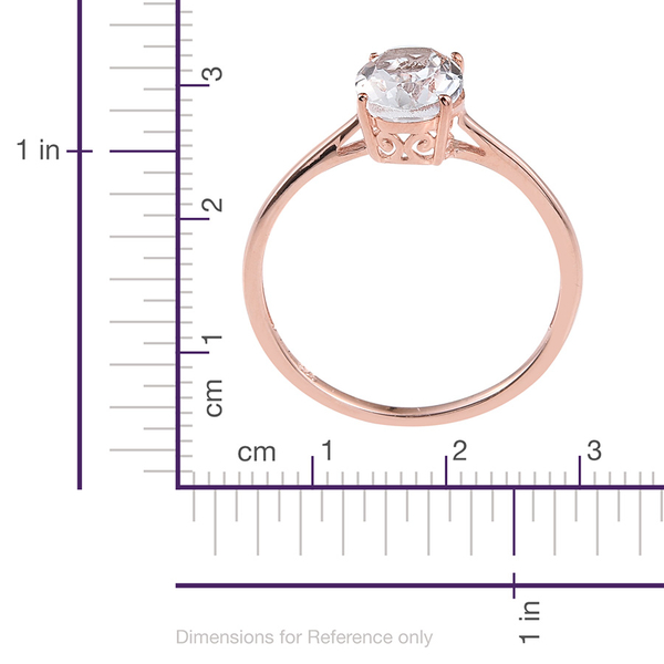 White Topaz (Ovl) Solitaire Ring and Pendant in Rose Gold Overlay Sterling Silver 4.000 Ct.