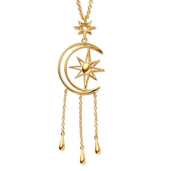 LUCYQ Constellation Collection - 18K Vermeil Yellow Gold Overlay Sterling Silver Pendant with Chain 