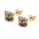 9K Yellow Gold AA Turkizite (Asscher Cut) Stud Earrings (With Push Back) 2.53 Ct.