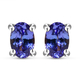 Tanzanite Earrings (with Push Back) in Platinum Overlay Sterling Silver 1.00 Ct.