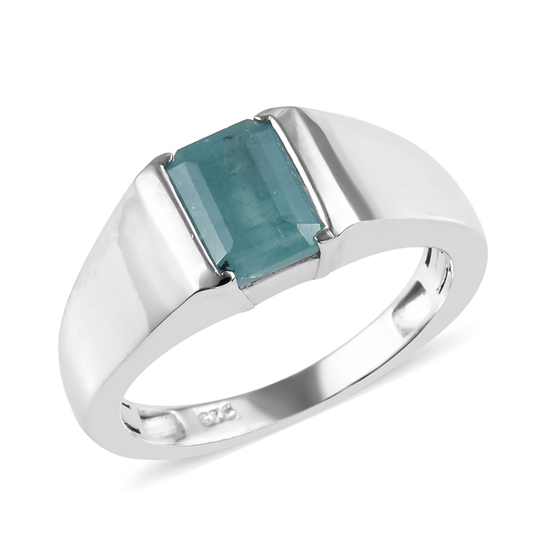 Grandidierite Ring in Platinum Overlay Sterling Silver 1.61 Ct