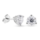 ELANZA Simulated Diamond Stud Earrings (With Push Back) in Rhodium Overlay Sterling Silver