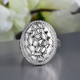 Artisan Crafted Polki Diamond Ring in Platinum Overlay Sterling Silver 1.05 Ct, Silver wt 5.98 Gms