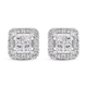 NY Close Out Deal 10K White Gold Diamond ( I1-I2/G-H) Earrings (with Push Back) 0.50 Ct.