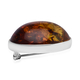 Natural Baltic Amber Brooch in Sterling Silver, Silver Wt. 7.40 Gms