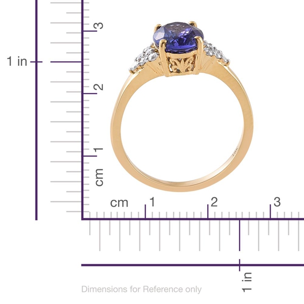 ILIANA 18K Y Gold AAA Tanzanite (Ovl 2.75 Ct), Diamond (SI-G-H) Ring 3.000 Ct.