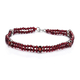 Red Garnet Beads Bracelet (Size - 7.5) in Sterling Silver