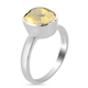 Yellow Polki Diamond Handcrafted Ring in Platinum Overlay Sterling Silver 0.50 Ct