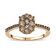 9K Rose Gold SGL Certified Natural Champagne Diamond (I3) Ring 1.00 Ct.