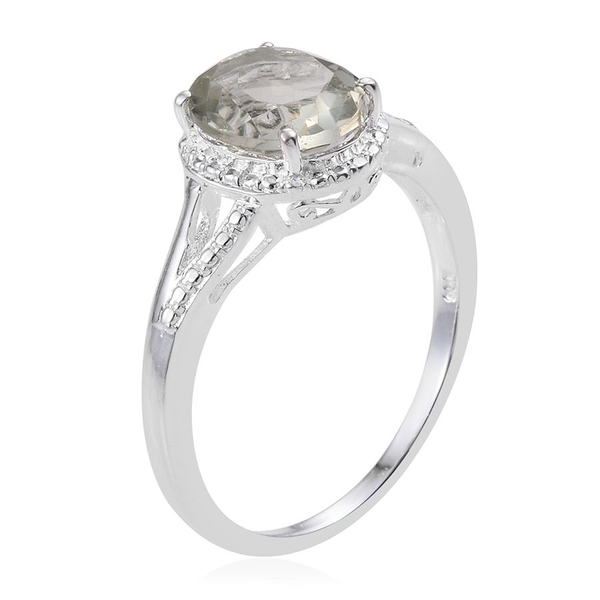 Green Amethyst (Ovl) Solitaire Ring in Sterling Silver 2.250 Ct.
