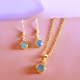 2 Piece Set - Ethiopian Welo Opal Pendant and Hook Earrings in 14K Gold Overlay Sterling Silver With Stainless Steel Chain ( size 20), Silver wt 5.14 Gms