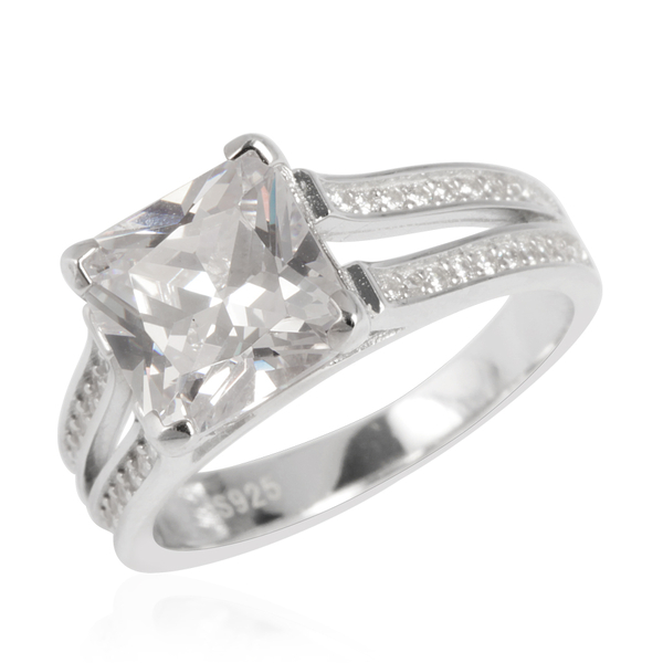 AAA Simulated White Diamond Ring in Sterling Silver 2.500 Ct.