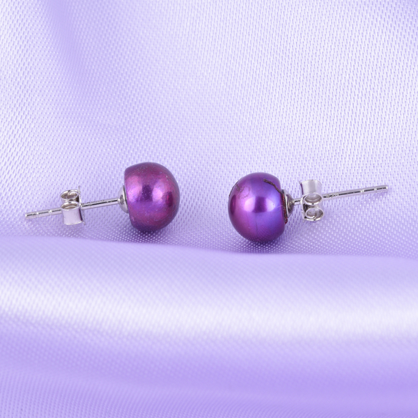 Set of 5 - Freshwater Multi Colour Pearl Ball Stud Earrings (with Push Back) in Sterling Silver