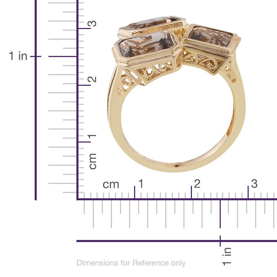 Brazilian Smoky Quartz (Oct) Ring in 14K Gold Overlay Sterling Silver 5.750 Ct.