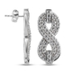 Lustro Stella Platinum Overlay Sterling Silver Earrings (with Push Back) Made with Finest CZ 4.12 Ct, Silver wt. 5.60 Gms