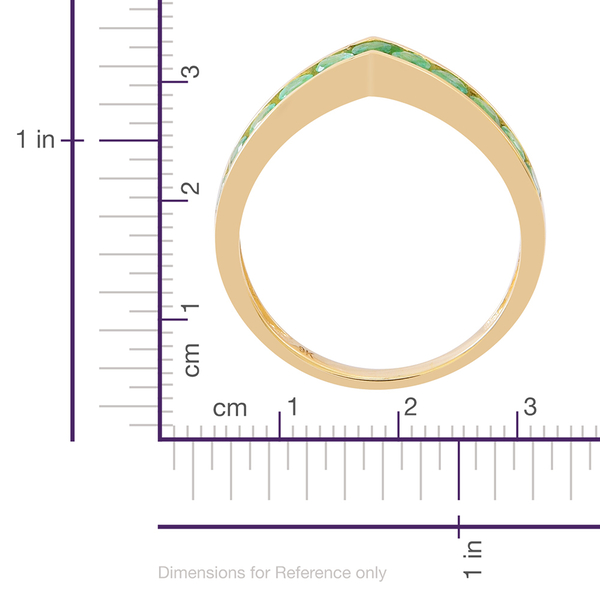9K Y Gold AAA Kagem Zambian Emerald (Rnd) Wishbone Ring 1.500 Ct.