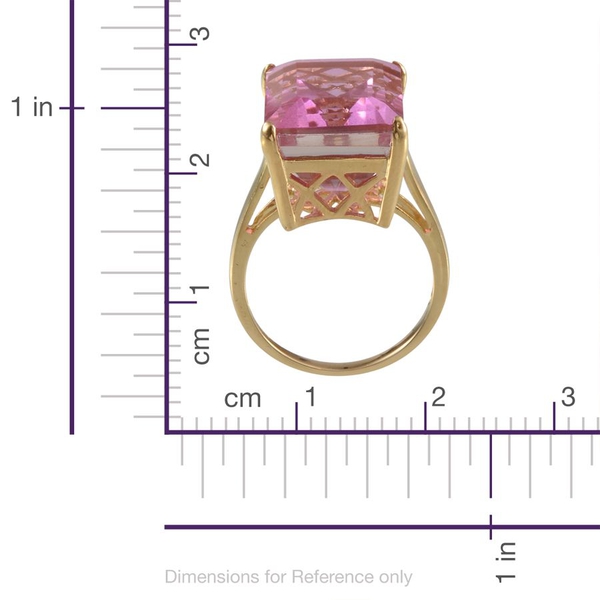Kunzite Colour Quartz (Oct) Ring in 14K Gold Overlay Sterling Silver 19.500 Ct.