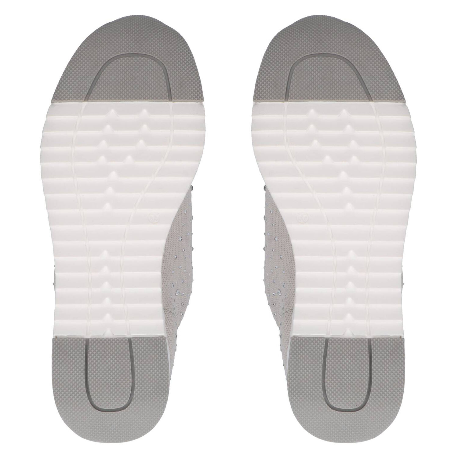 Caprice Leather Knit Embellished Trainers - Beige