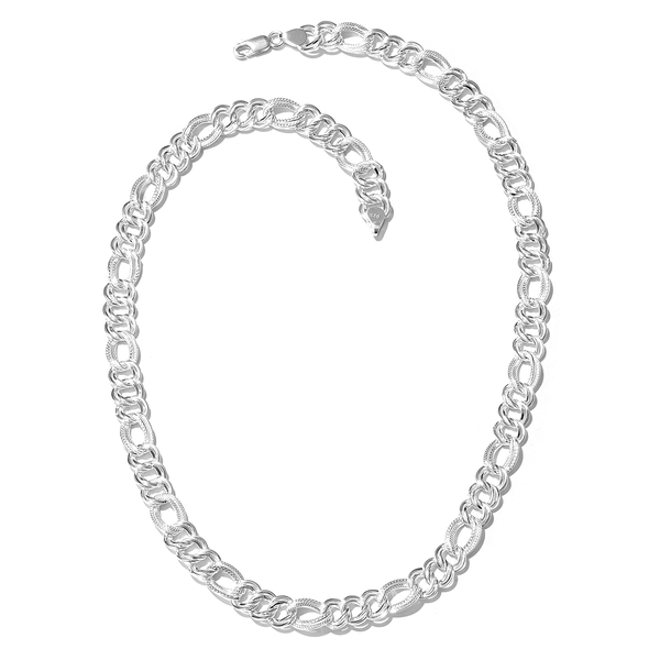 Limited Edition- Vicenza Collection- Sterling Silver Figaro Necklace (Size 20), Silver wt 38.06 Gms.