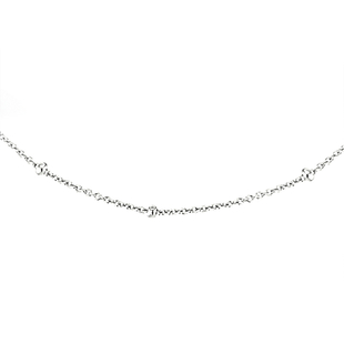 Sterling Silver Bead Chain with Spring Ring Clasp (Size - 18)