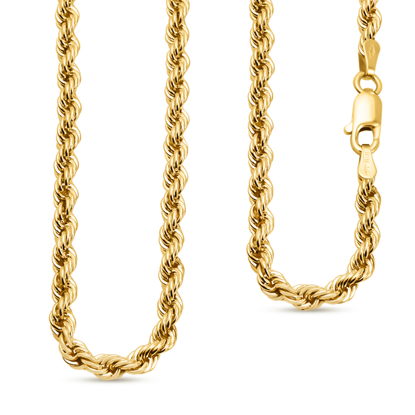 Italian Made Close Out Deal - 9K Yellow Gold Rope Necklace (Size - 20) With Lobster Clasp, Gold Wt. 