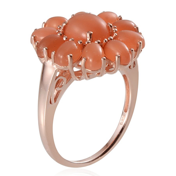 Mitiyagoda Peach Moonstone (Ovl 2.25 Ct) Ring in Rose Gold Overlay Sterling Silver 6.500 Ct.