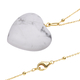 White Howlite Heart Pendant with Chain (Size 20) in Yellow Gold Overlay Sterling Silver
