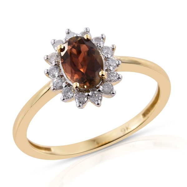 9K Y Gold Brazilian Andalusite (Ovl 0.75 Ct), Diamond Ring 1.000 Ct.