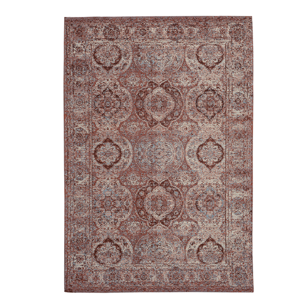 Premium Collection - Persian Style Jacquard Woven Cotton Area Rug with Multi Symmetrical Pattern (Si