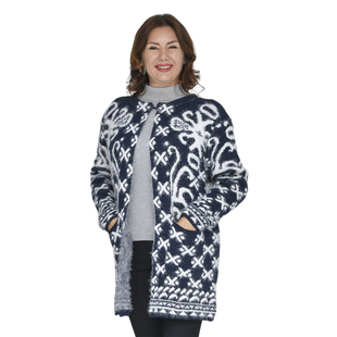 Tamsy Winter outfit with 2 pocket Polyester green based with Zebra pattern
