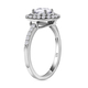 Moissanite Ring in Rhodium Overlay Sterling Silver 1.46 Ct.