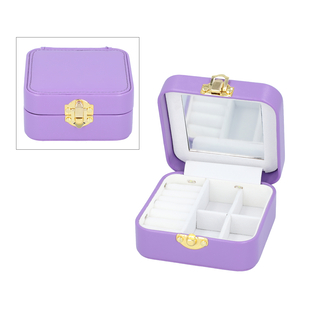 LED Light Mirror Jewellery Box with Lock  Purple