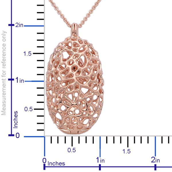 RACHEL GALLEY Rose Gold Overlay Sterling Silver Charmed Pebble Necklace (Size 30), Silver wt 28.66 Gms.