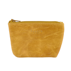 Assots London Diana 100% Genuine Leather Zip Top Coin Purse in Yellow (Size 11x2x8cm)