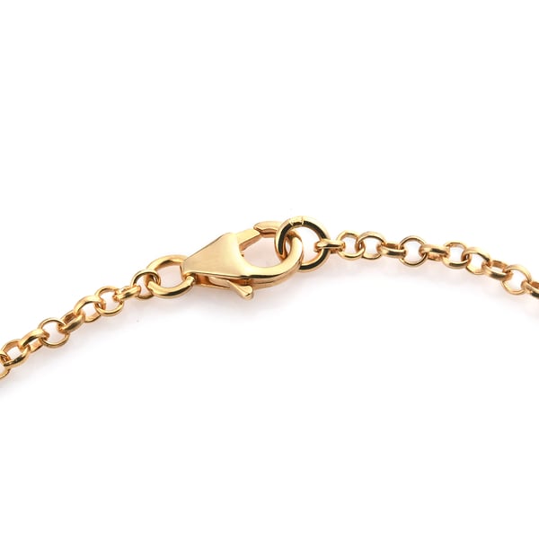 14K Gold Overlay Sterling Silver Beads Bracelet (Size 7.5), Silver Wt 5.50 Gms