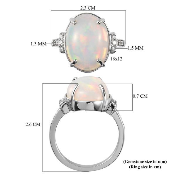 RHAPSODY 950 Platinum AAAA  Ethiopian Welo Opal and Diamond ( E -F / VS) Ring 5.60 Ct, Platinum wt 6.57 Gms