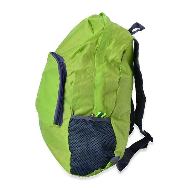 Set of 2 - Green Colour Foldable Backpack and Storage Bag (Size 44x30x13 Cm, 26.5x16x9.5 Cm)