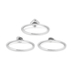 Set of 3 - Moissanite Ring in Rhodium Overlay Sterling Silver