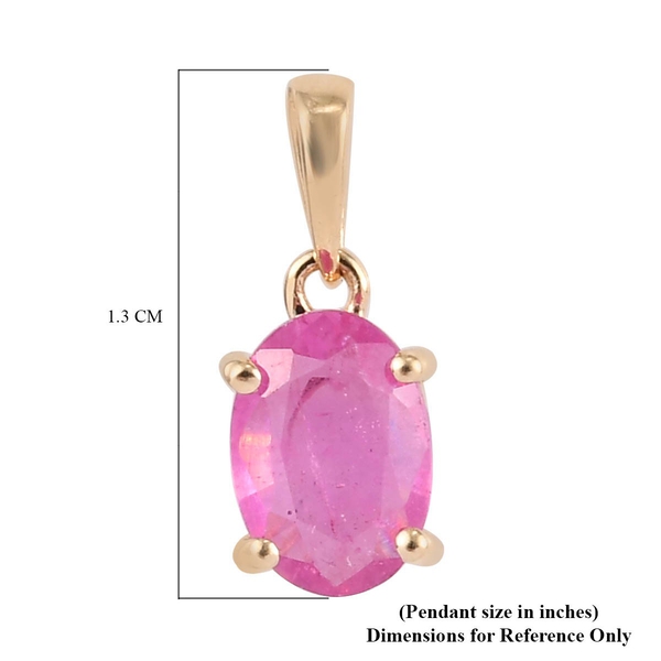 9K Yellow Gold Pink Sapphire (FF) Solitaire Pendant 1.15 Ct.