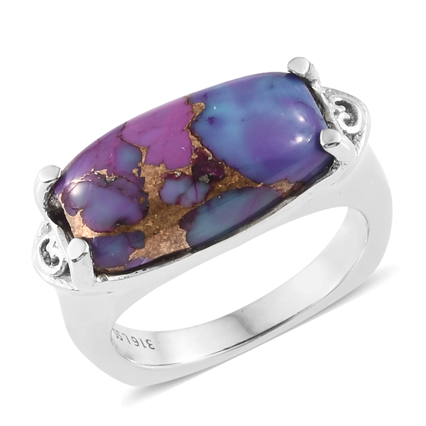 Mojave Purple Turquoise (Barrel) Ring in Ion Plated Stainless Steel 7.500 Ct