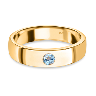 Espirito Santo Aquamarine Band Ring in 14K Gold Overlay Sterling Silver